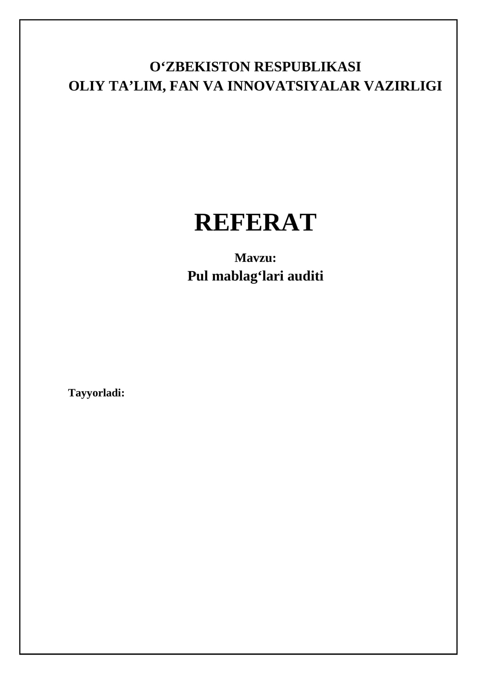 Pul mablagʻlari auditi