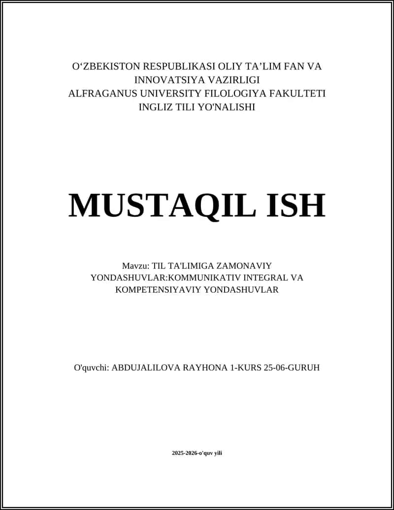 Kommunikativ yondashuvning nazariy asoslari va prinsiplari