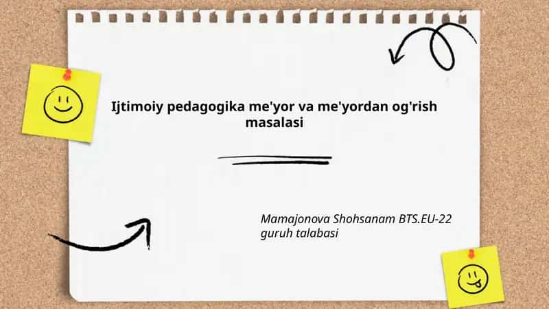 Ijtimoiy pedagogika me'yor va me'yordan og'rish masalasi
