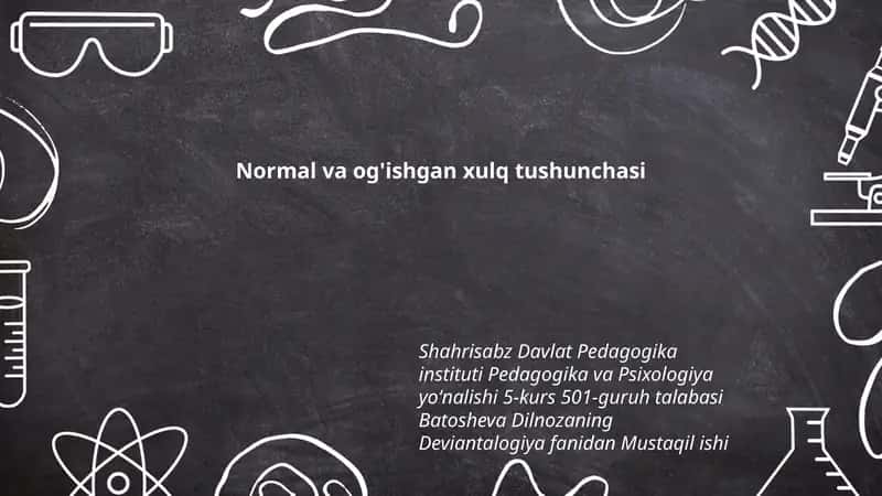 Deviantalogiya fanidan Mustaqil ish