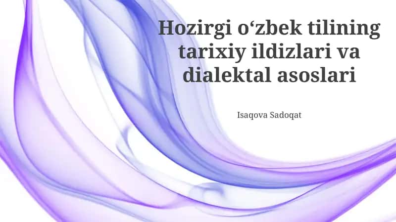 Zamonaviy oʻzbek tilining dialektal asoslari