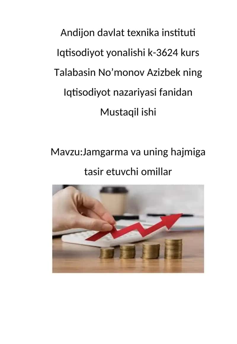 Iqtisodiyot yonalishi k-3624 kurs