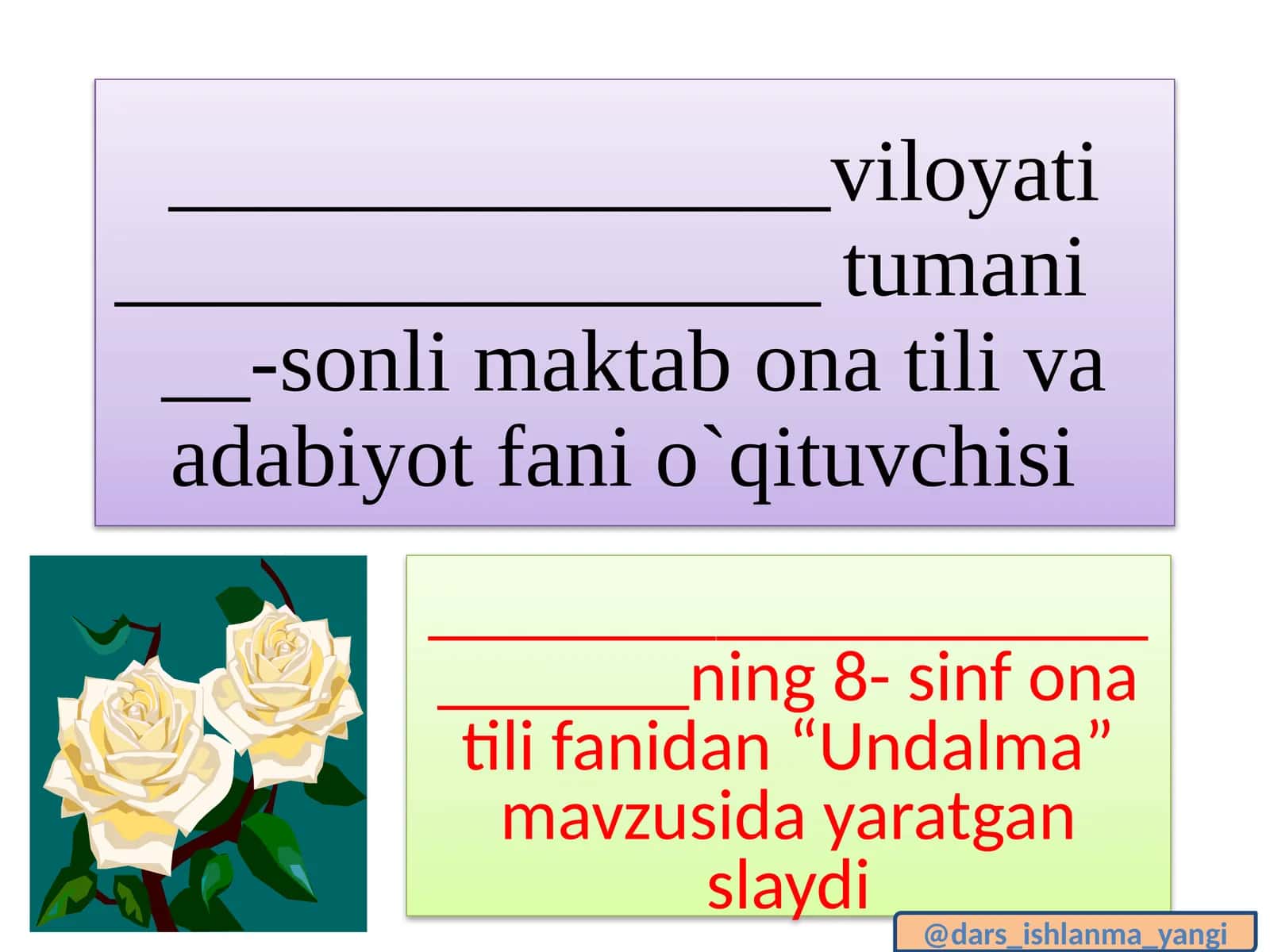 O`qituv - Undalma mavzusi