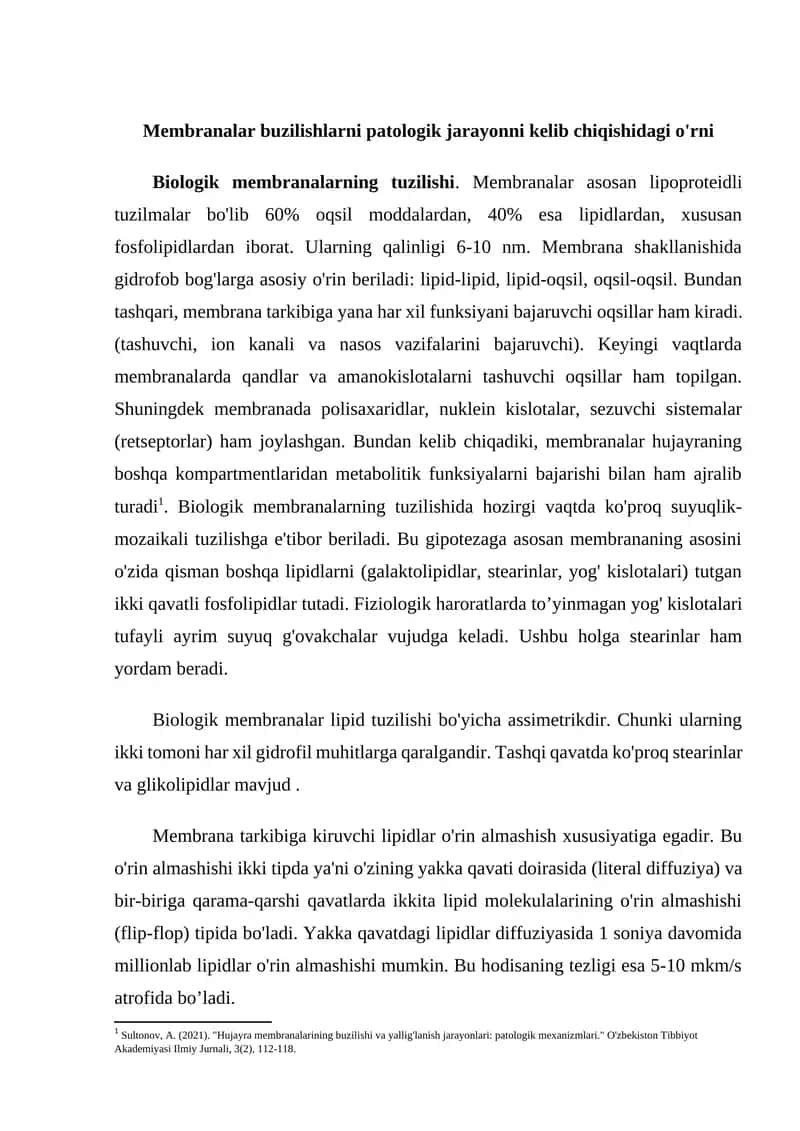 Biologik Membranalar