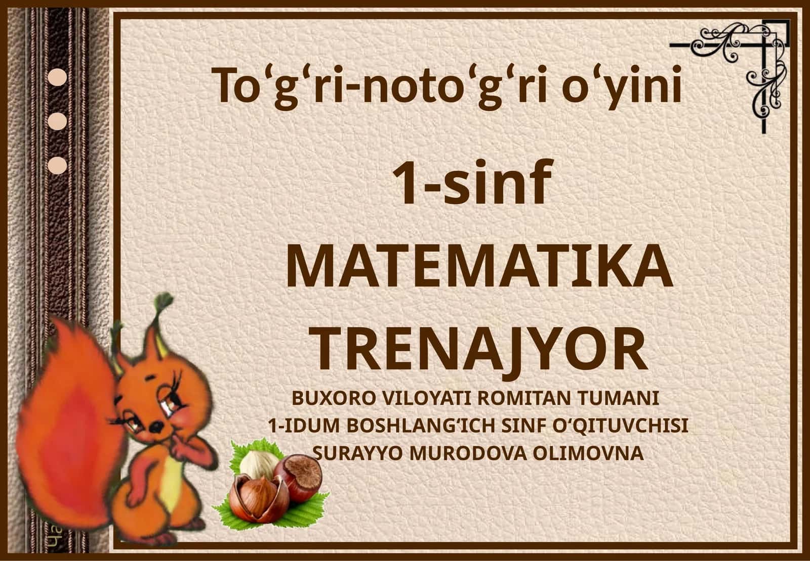 1-sinf MATEMATIKA TRENAJYOR