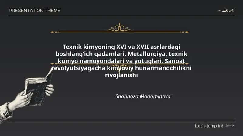 Texnik kimyoning XVI va XVII asrlardagi boshlangʻich qadamlari