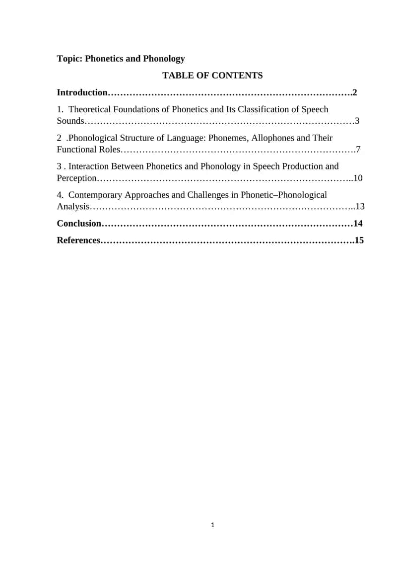 Phonetics and Phonology