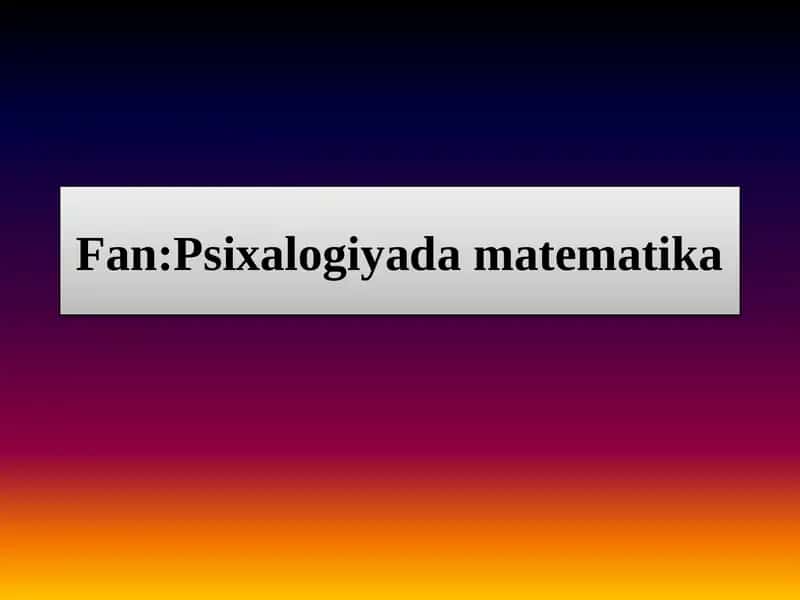 Mavzu:Hodisalar ustida amallar