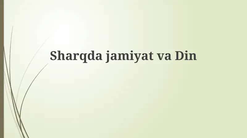 SharqdajamiyatvaDin