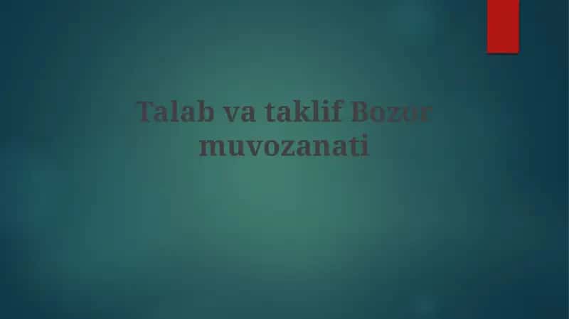 Bozor muvozanati
