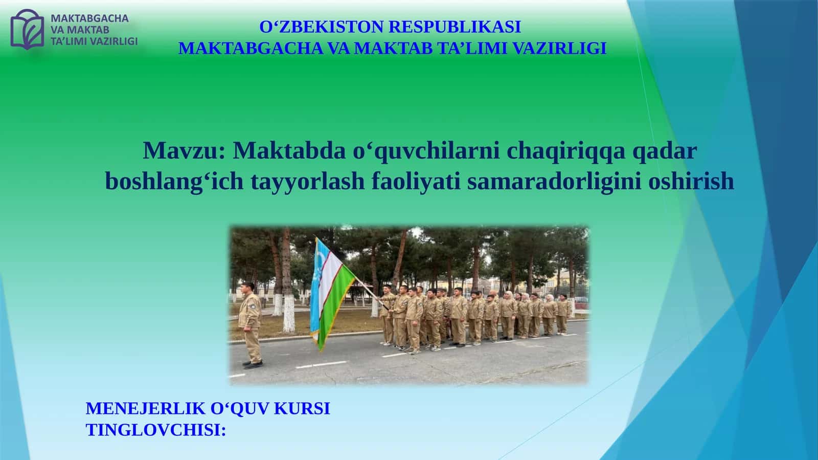 Maktabda o‘quvchilarni chaqiriqqa qadar boshlang‘ich tayyorlash faoliyati samaradorligini oshirish