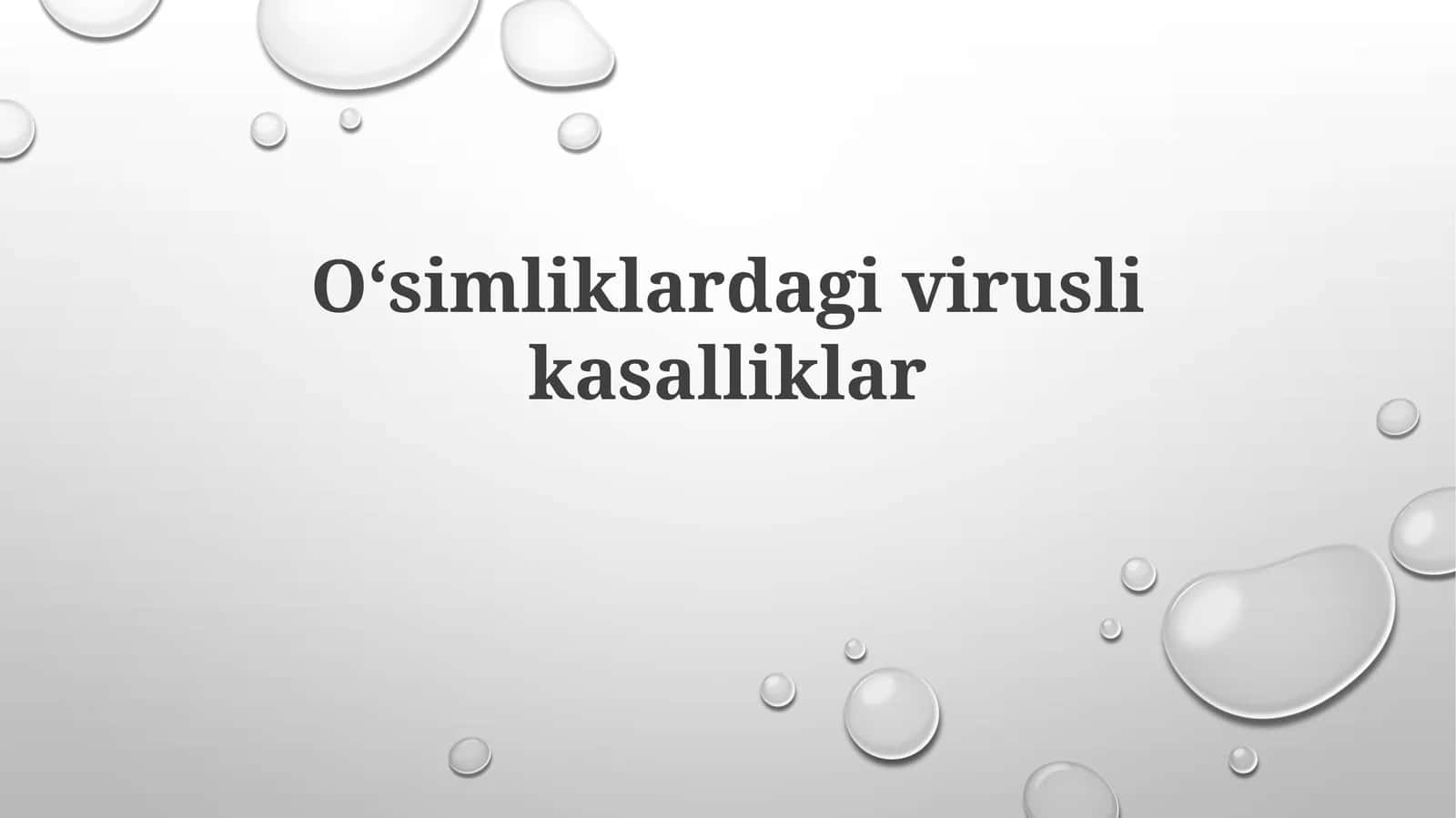 Oʻsimliklardagi virusli kasalliklar