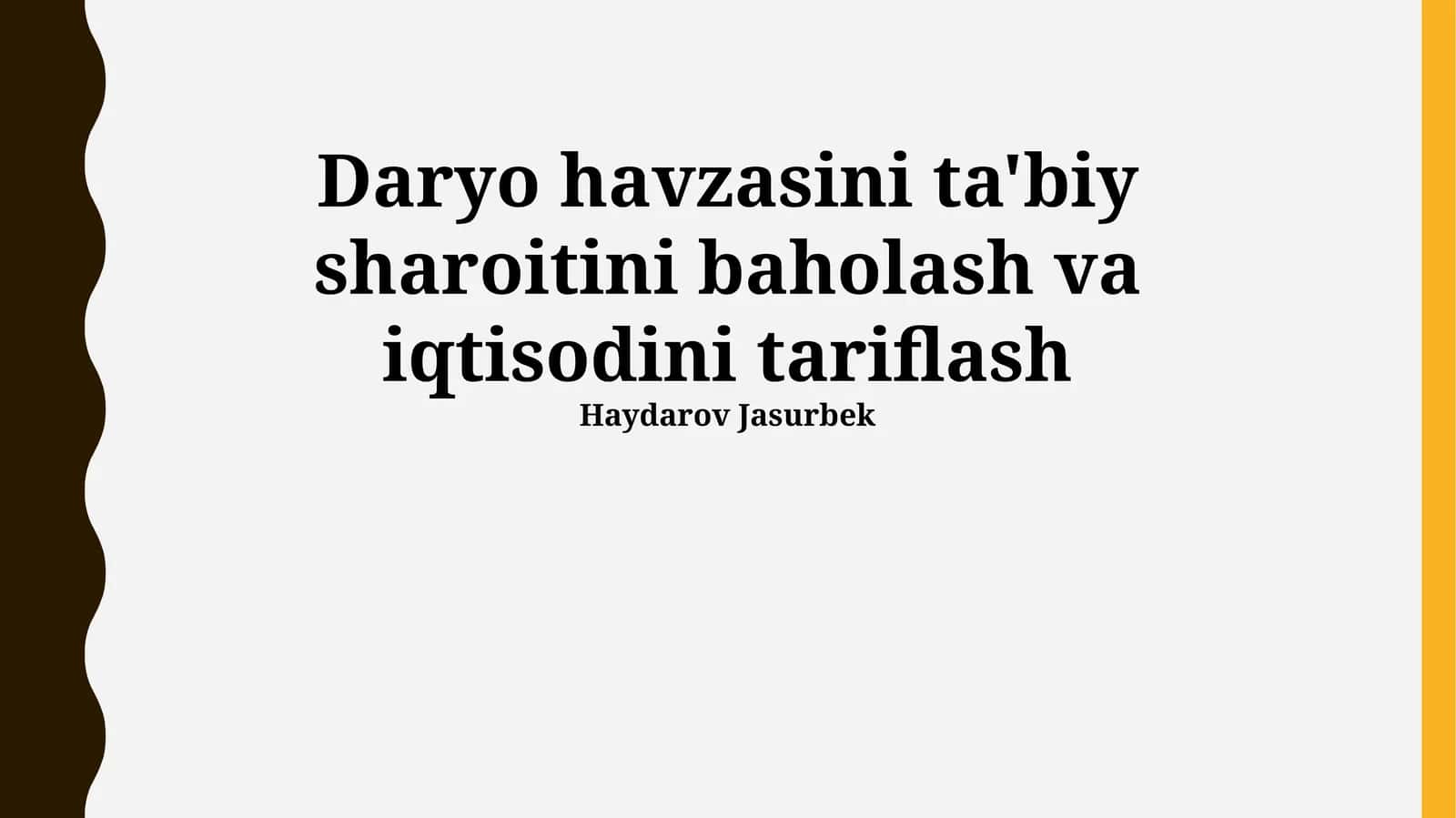 Daryo havzasi tabiiy sharoit va iqtisodiy tavsifi