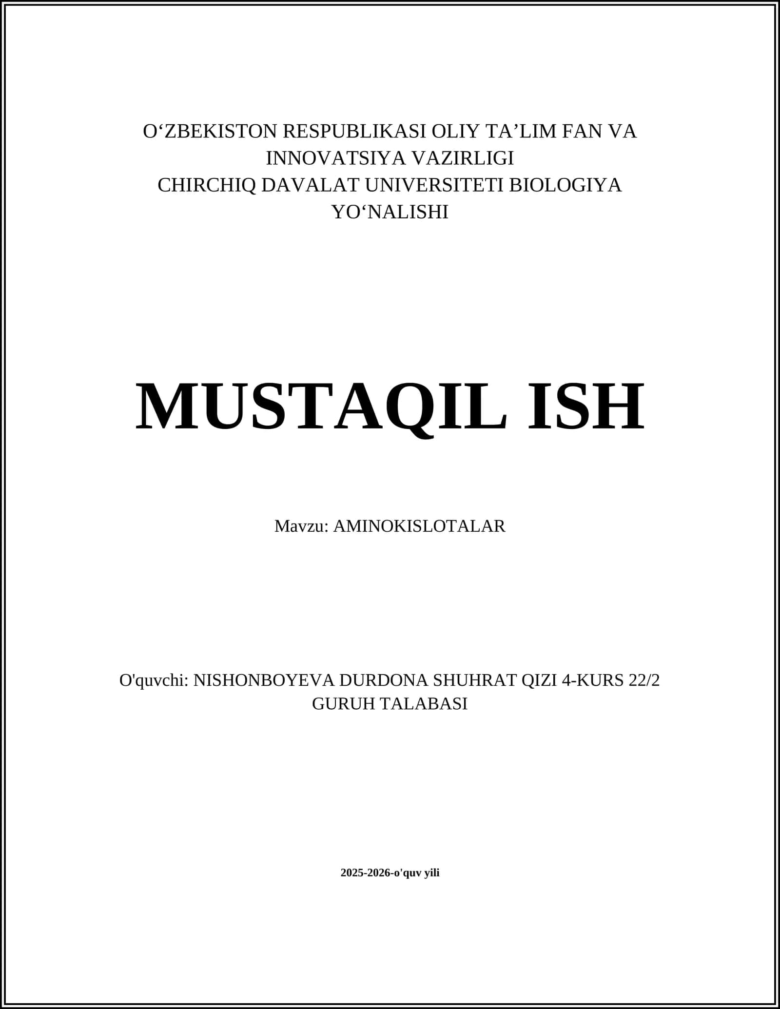 AMINOKISLOTALAR