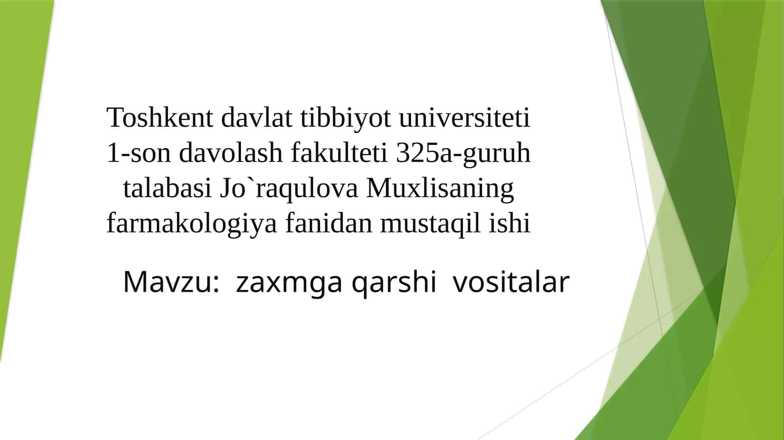 Zaxmga qarshi vositalar