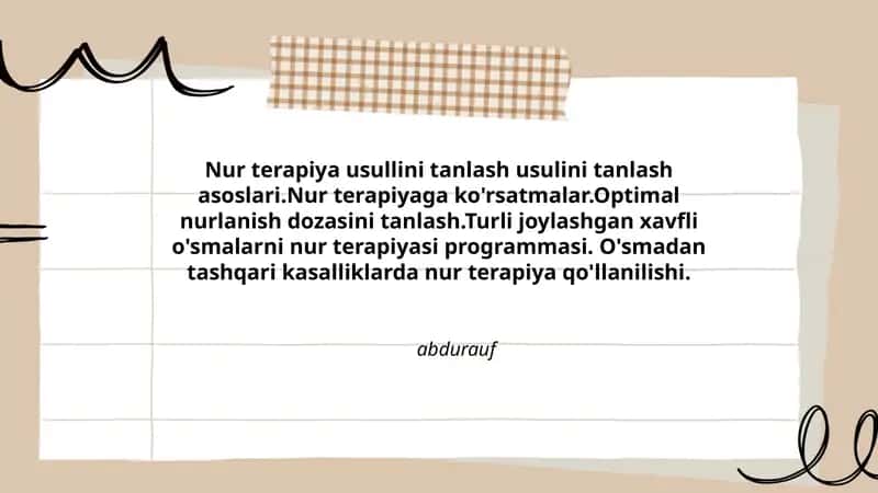 Nur terapiya usullari