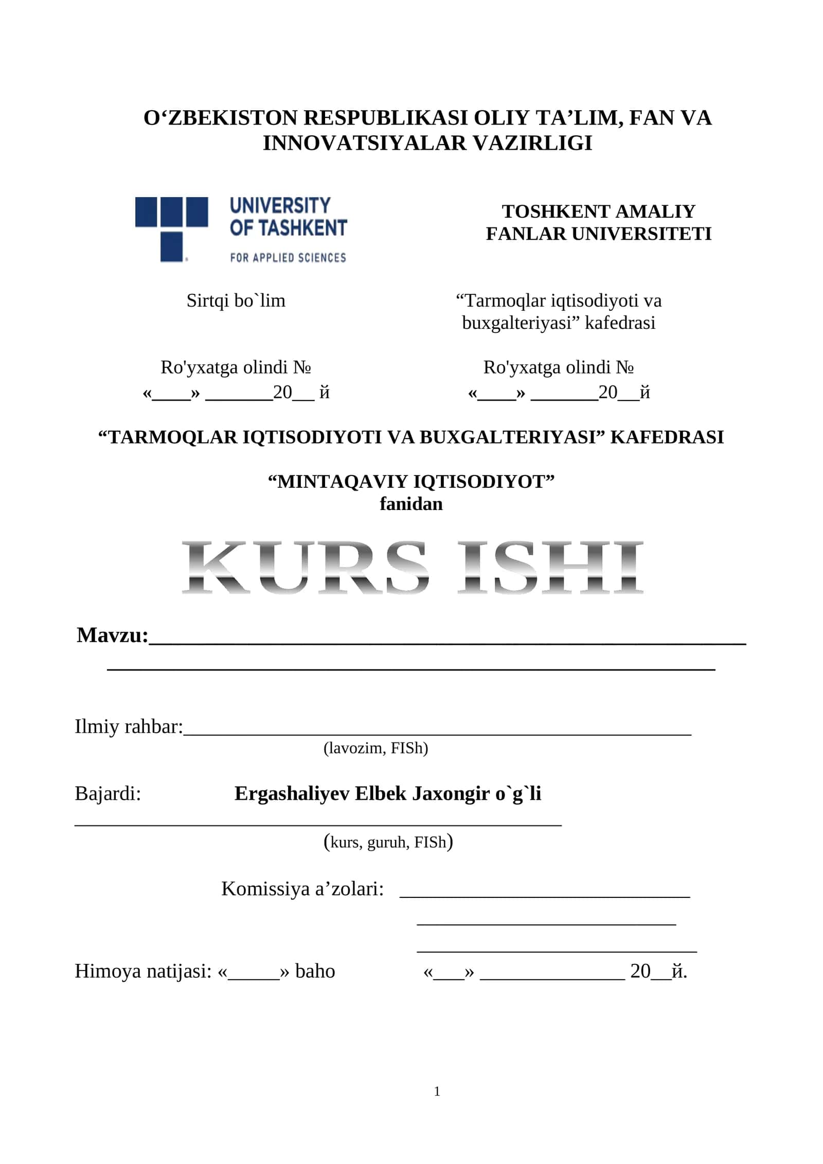 Toshkent Amaliy Fanlar Universiteti