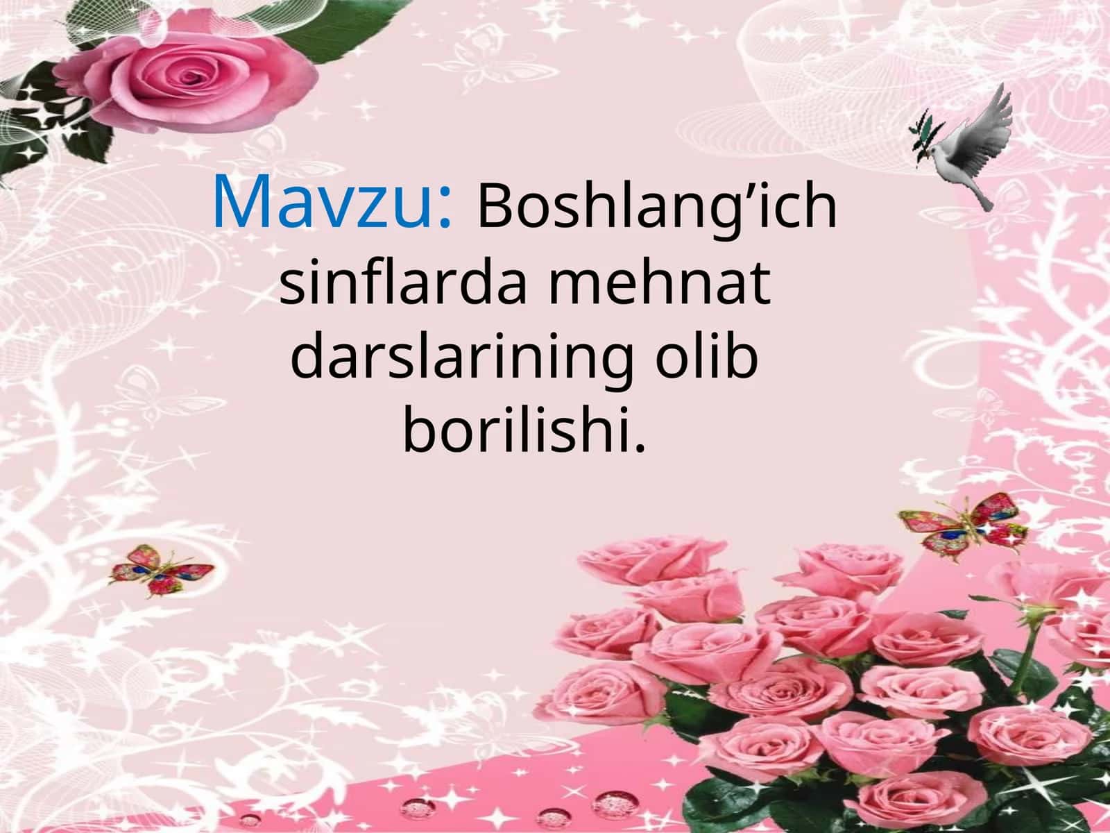 Boshlang’ich sinflarda mehnat darslarining olib borilishi