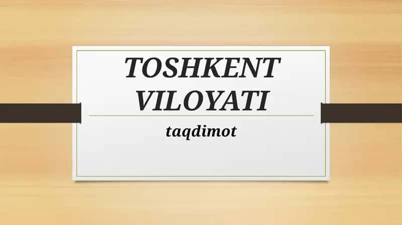 Toshkent Viloyati iqtisodiyoti