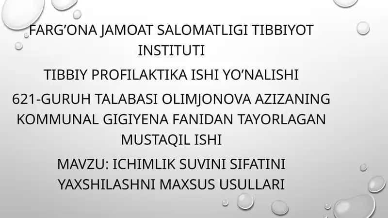 Tibbiy profilaktika ishi yo’nalishi