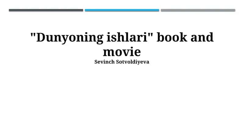 Dunyoning ishlari