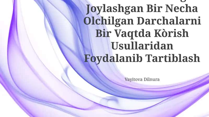 Masalalar Paneliga Joylashgan Bir Necha Olchilgan Darchalarni Bir Vaqtda Kòrish Usullaridan Foydalanib Tartiblash