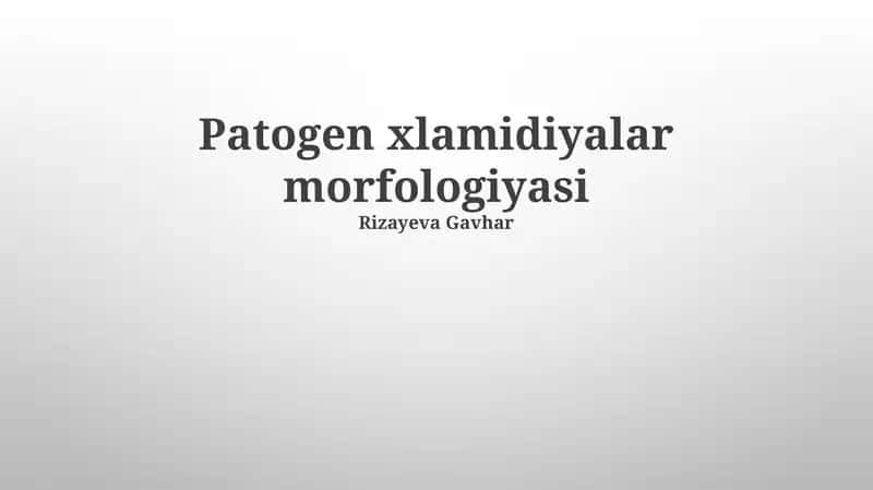 Xlamidiya morfologiyasining diagnostik ahamiyati