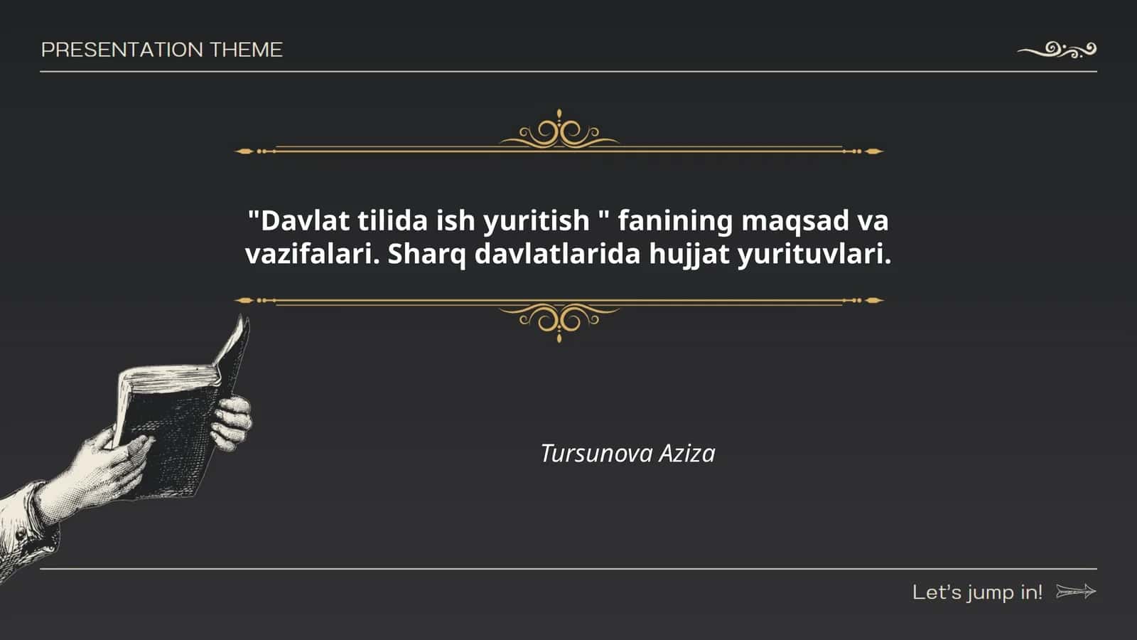 Davlat tilida ish yuritish