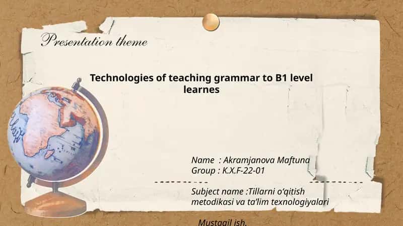 Tillarni oʻqitish metodikasi va taʼlim texnologiyalari