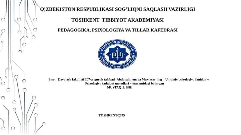 Psixologiya tadqiqot metodlari