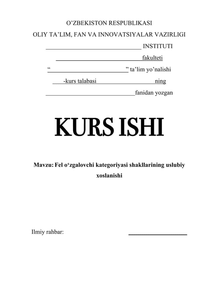 Fel o‘zgalovchi kategoriyasi shakllarining uslubiy xoslanishi