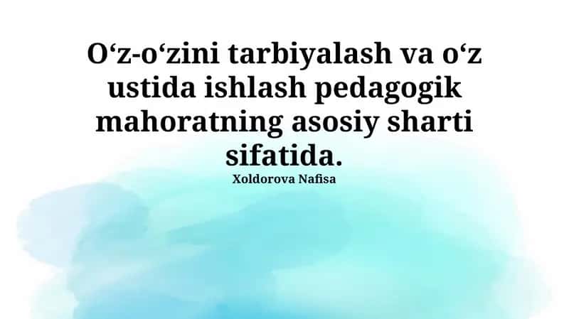 Innovatsion pedagogik texnologiyalarni o'zlashtirish