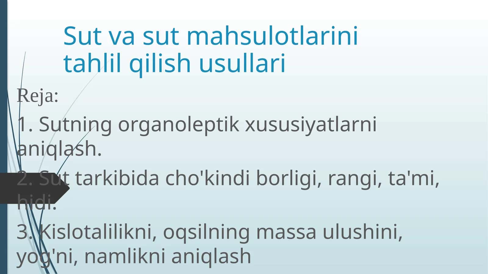 Sut va sut mahsulotlarini tahlil qilish usullari