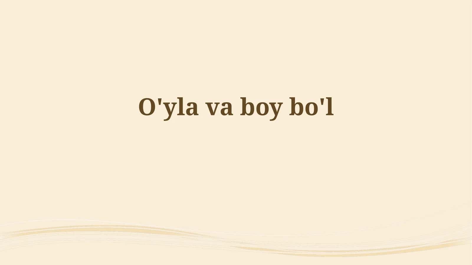 Boy va badavlat bo'lish falsafasini kashf etish