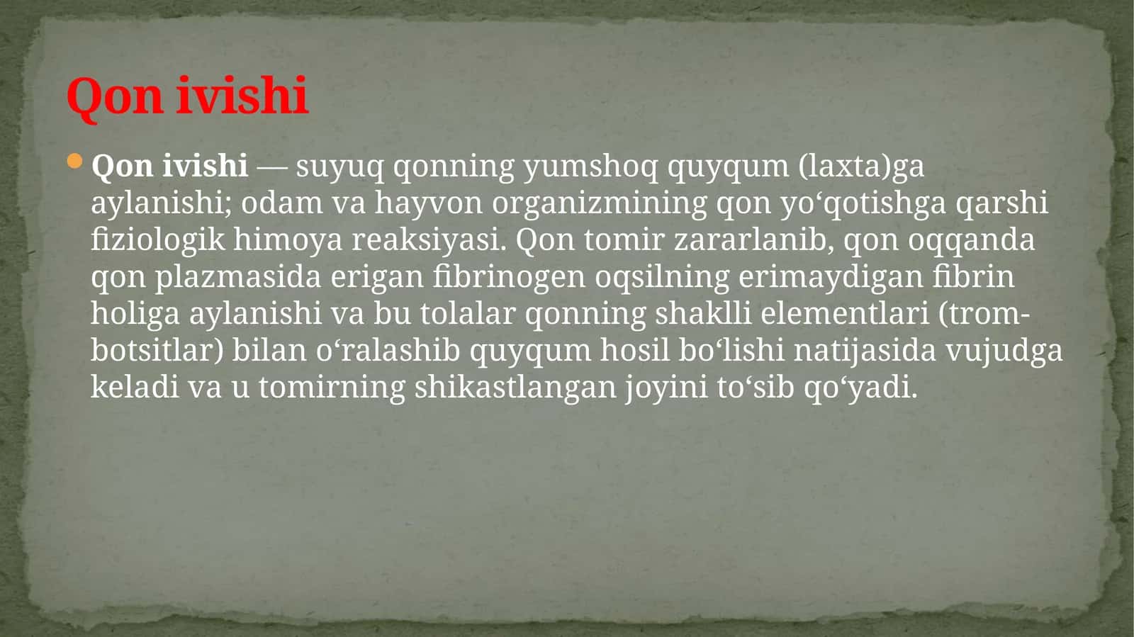 Qon ivishi