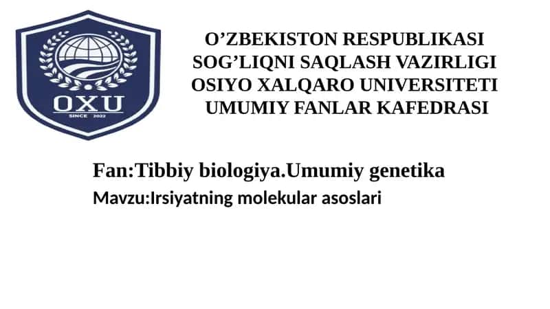Irsiyatning molekular asoslari