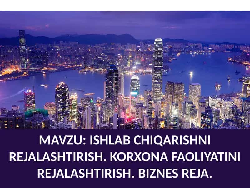 ishlab chiqarishni rejalashtirish