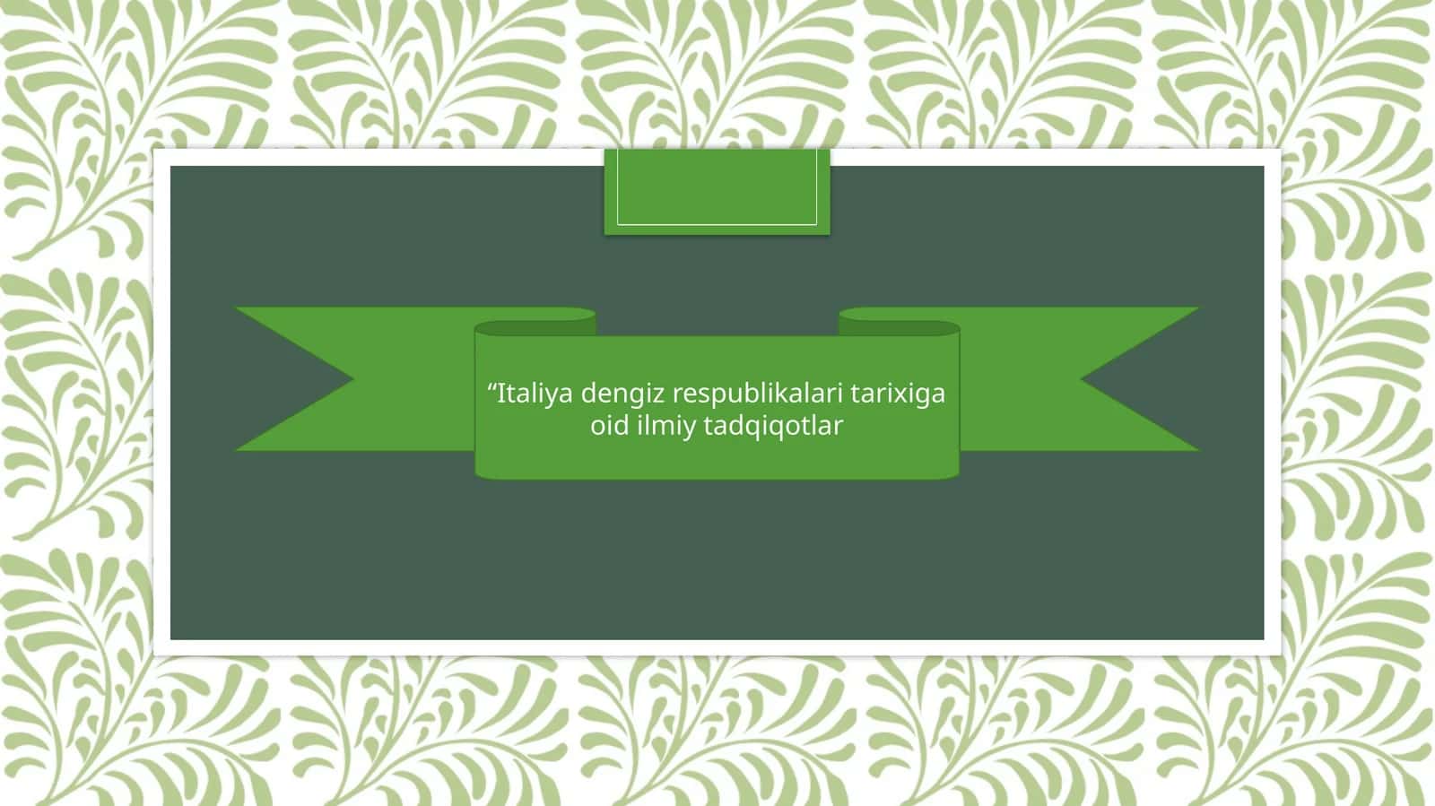 Italiya dengiz shahrlari bo'yicha ilmiy tadqiqotlar
