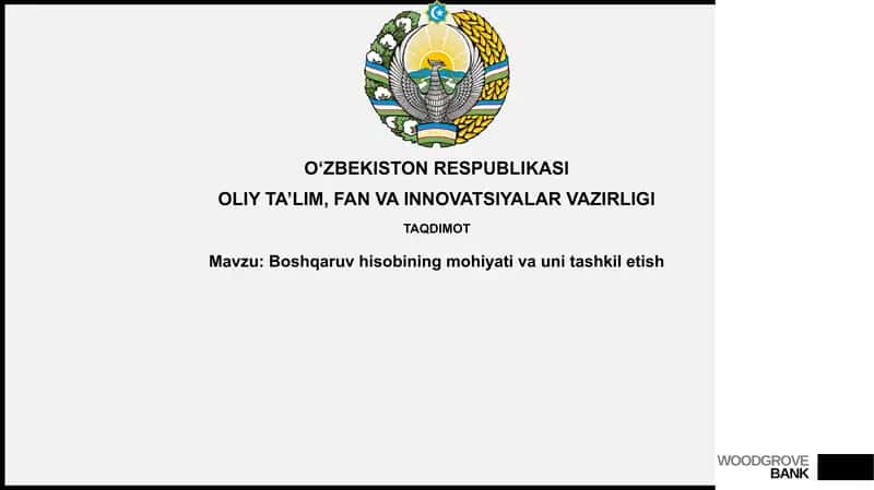 Boshqaruv hisobining mohiyati va unitashkiletish
