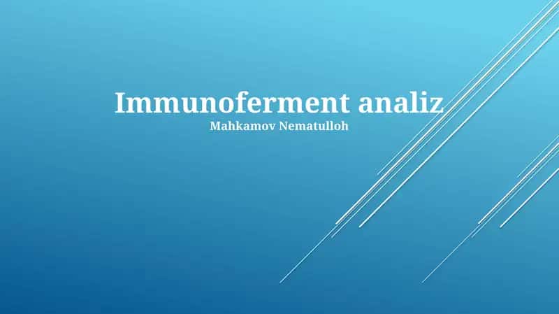 Immunoferment analiz