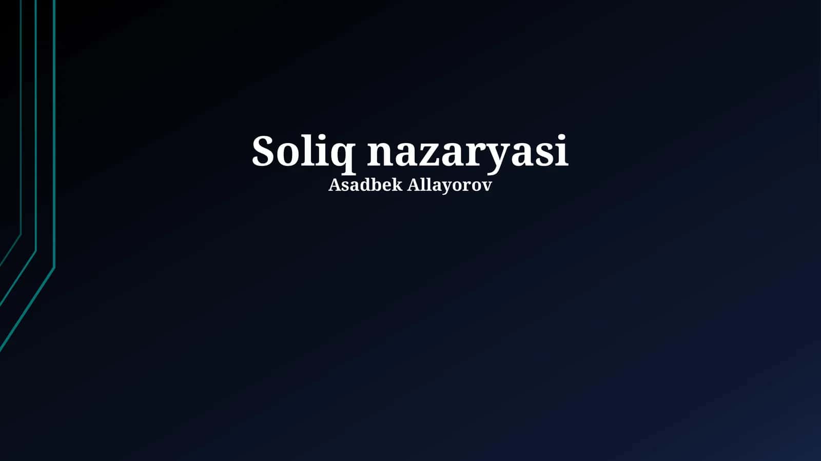 Soliq nazaryasi