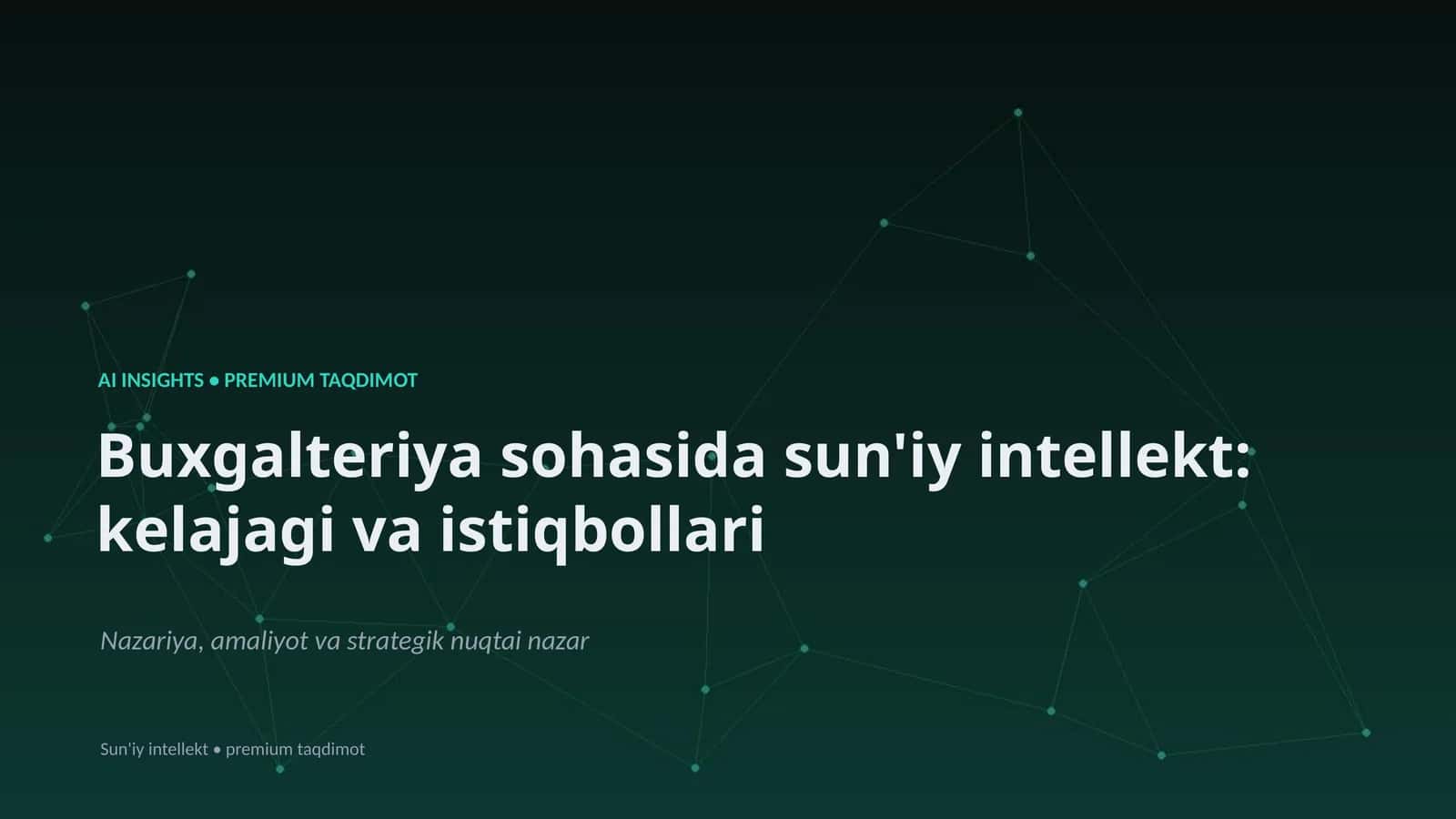 Sun'iy intellekt: buxgalteriya sohasida