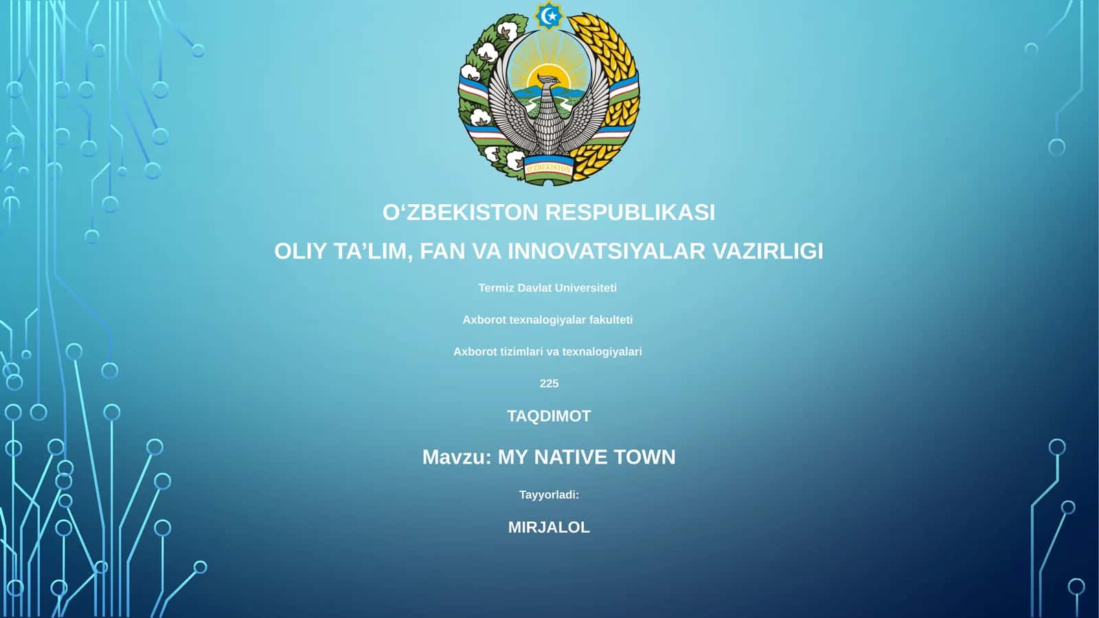MY NATIVE TOWN