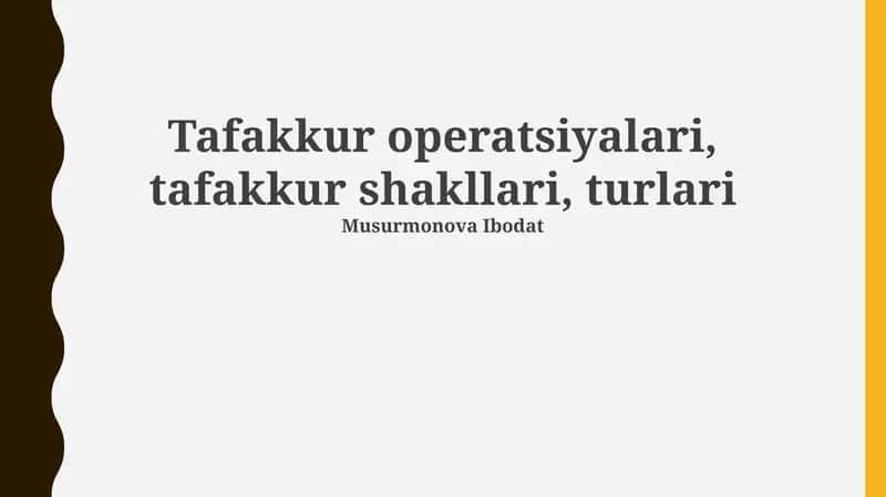 Tafakkur operatsiyalari