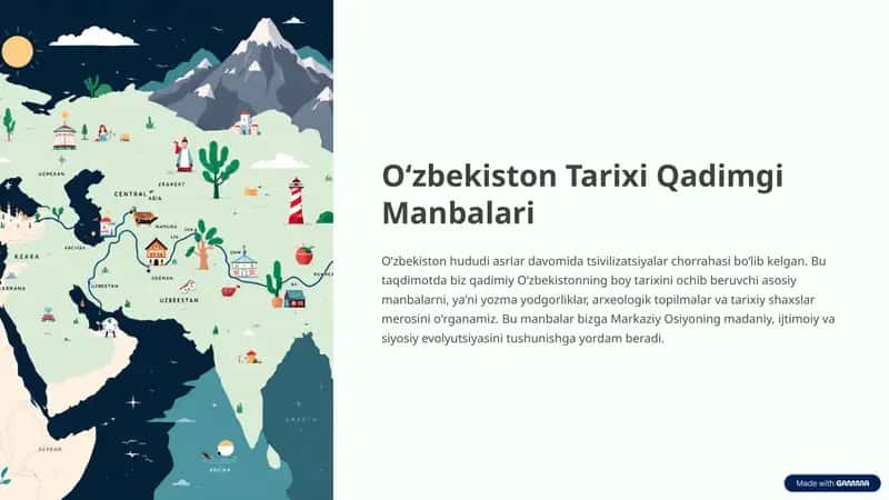 Oʻzbekiston Tarixi Qadimgi Manbalari