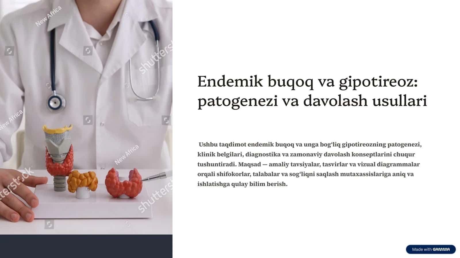 Endemik buqoq va gipotireoz: patogenezi va davolash usullari