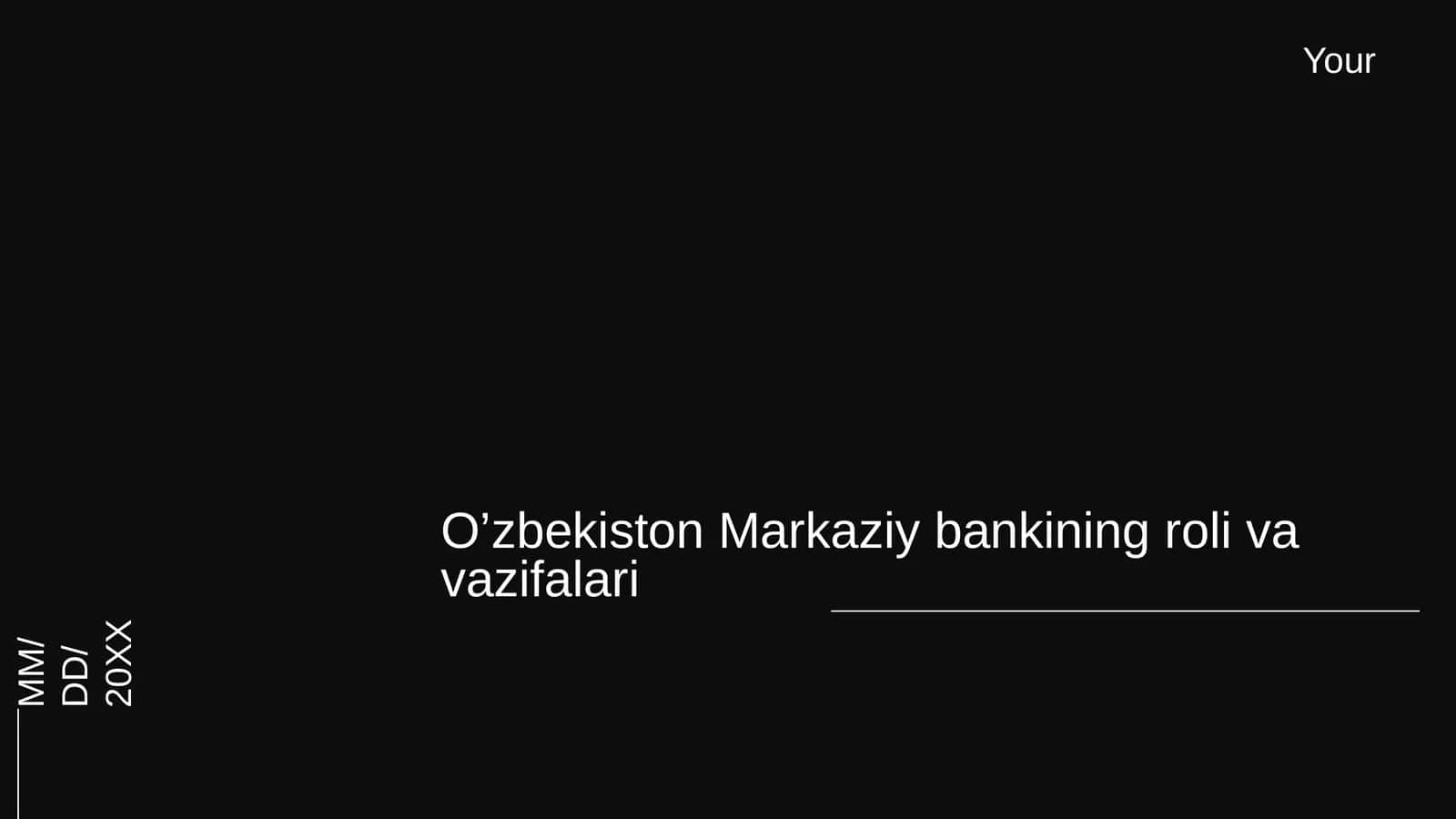 O’zbekiston Markaziy bankining roli va vazifalari