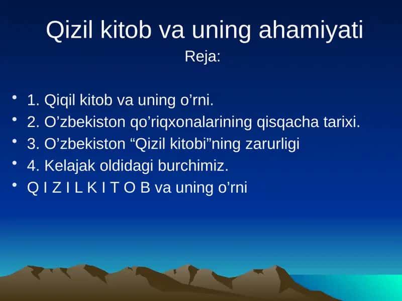 Qizil Kitob haqida