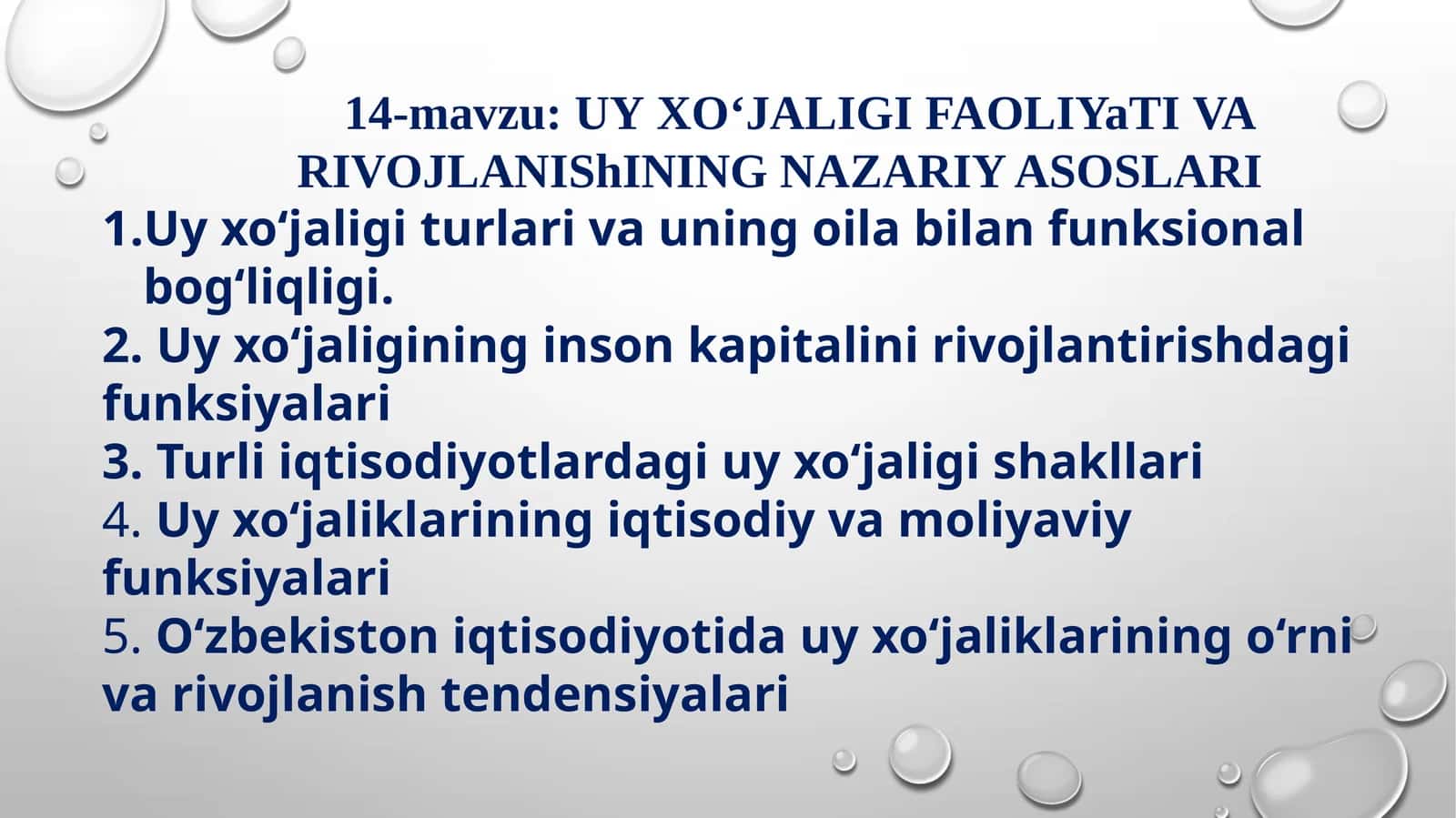 UYXU'JALIGI FAOLIYATINI RIVOJLANISHINING NAZARIY ASOSLARI