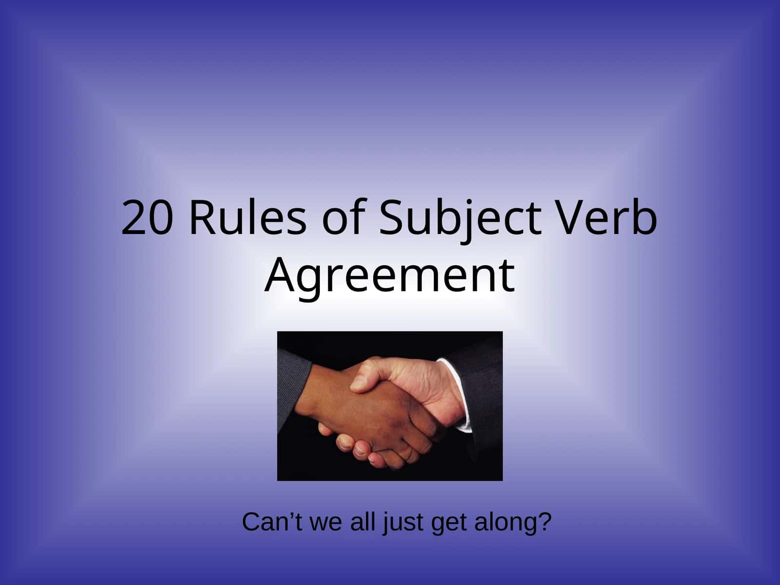 20 Rules of Subject Verb Agreement